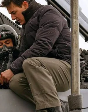 Tom Cruise Top Gun Maverick Black Puffer Parachute Jacket