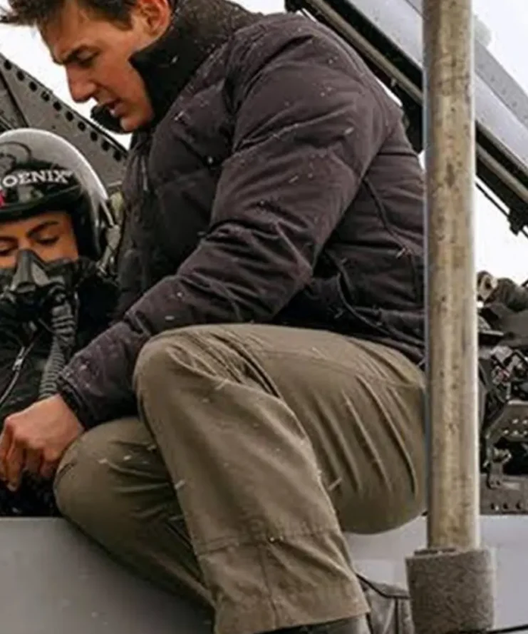 Tom Cruise Top Gun Maverick Black Puffer Parachute Jacket