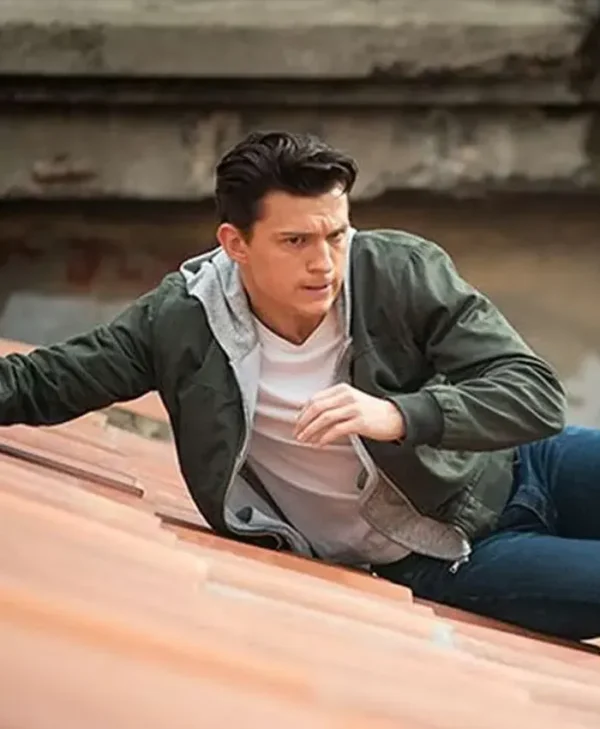 Tom Holland Uncharted Green Cotton Bomber Jacket