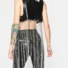 Toni Topaz Riverdale S05 Black Leather Fringe Vest back look