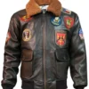 Top-Gun-B3-Bomber-Flight-Pilot-Brown-Shearling-Fur-Jacket