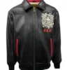 Top Gun Medusa Black Bomber Vintage Real Leather Jacket