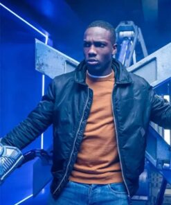Tosin Cole Doctor Who S12 Black Jacket