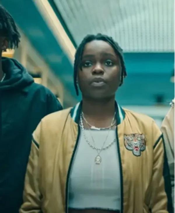 Tracy Gotoas Ganglands 2021 Yellow Satin Bomber Jacket