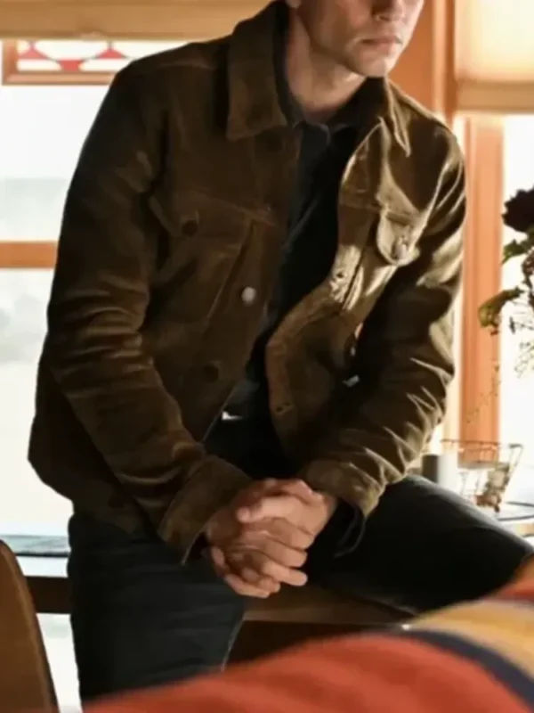 Travis Stone Olive Cord Big Sky Green Trucker Jacket