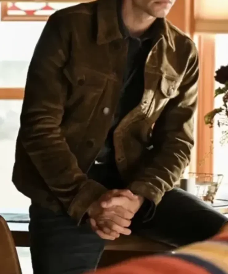 Travis Stone Olive Cord Big Sky Green Trucker Jacket