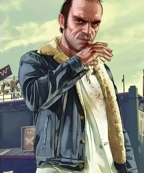Trevor Philips GTA 5 Blue Sherpa Denim Jacket