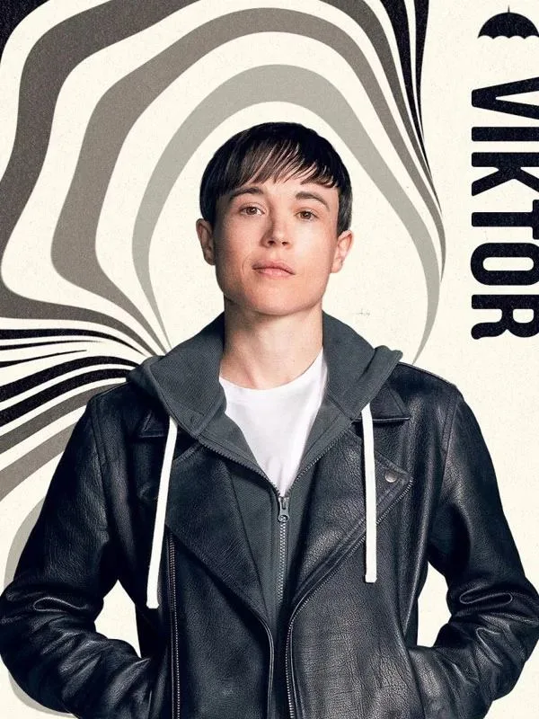 Umbrella Academy Elliot Page Real Leather Biker Jacket