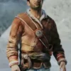 Uncharted 2 Nathan Drake Brown Leather Jacket