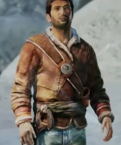 Uncharted 2 Nathan Drake Brown Leather Jacket