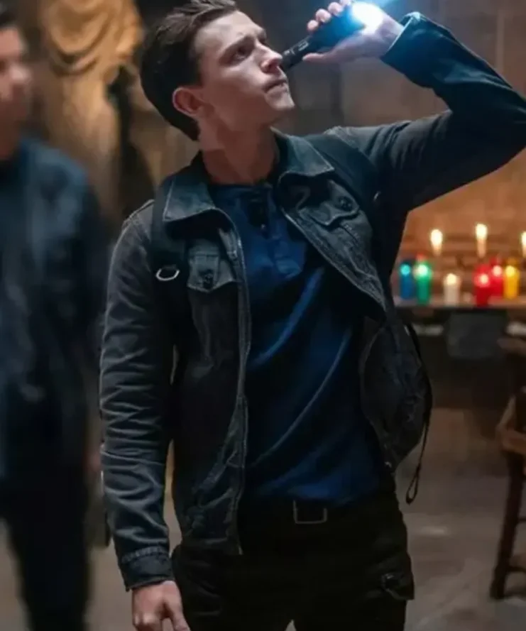 Uncharted Nathan Drake Black Denim Utility Trucker Jacket