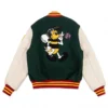 Unisex Bee Line Green Varsity Jacket back look