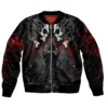 Unisex Black Skull Bomber Jacket DTO1