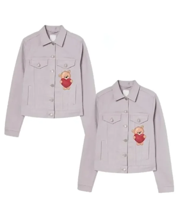 Valentine Day Couple Light Purple Denim Jackets