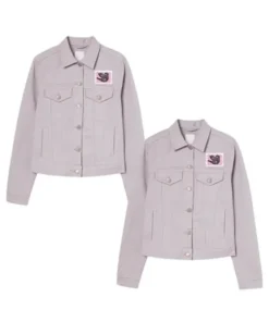 Valentine Day Couples Light Pink Denim Jacket