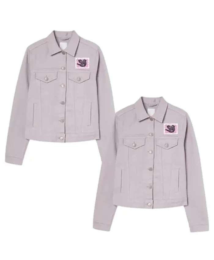 Valentine Day Couples Light Pink Denim Jacket