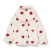 Valentine Red and White Faux Fur Jacket