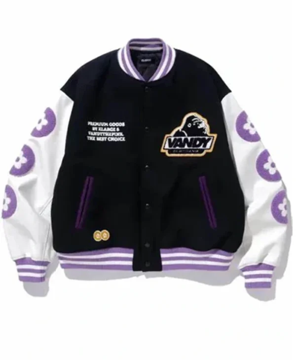 Vandy The Pink Black Varsity Jacket