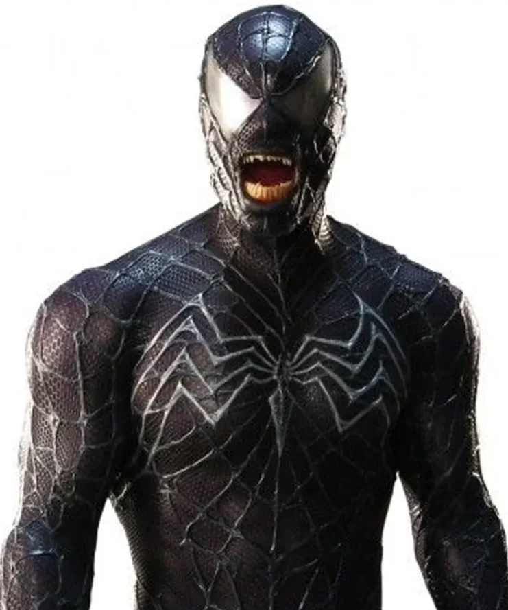 Venom Spiderman Black Cosplay Leather Jacket