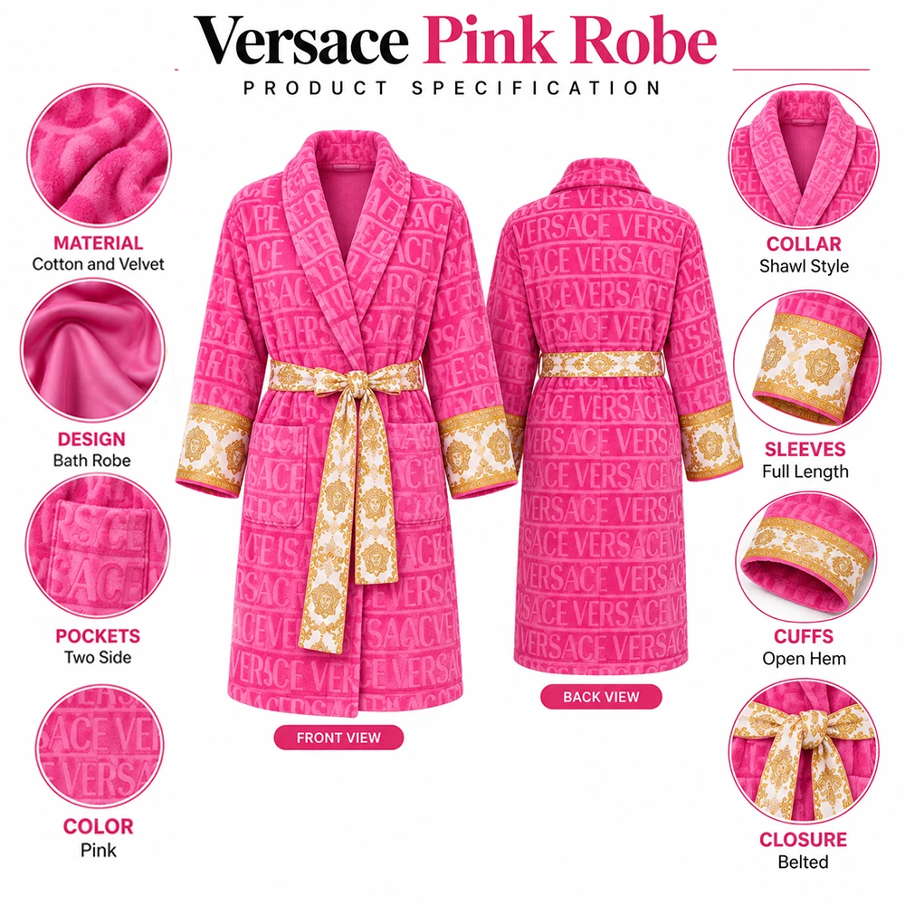 Versace Pink Robe Infographic