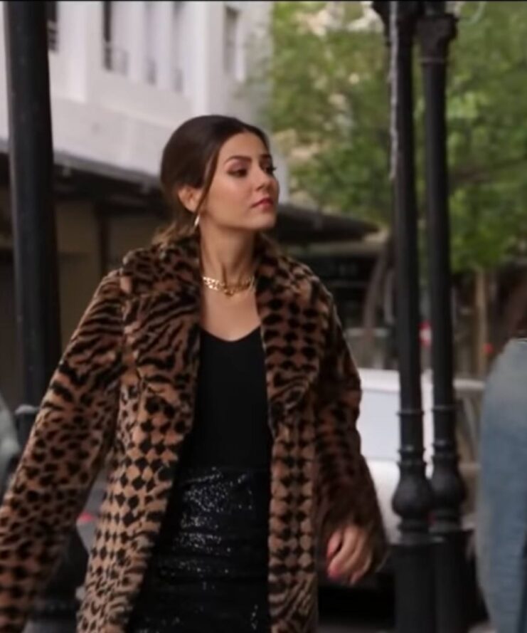 Victoria Justice Leopard Print Afterlife of the Party 2021 Cassie Coat