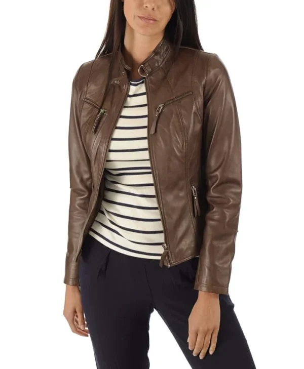 Victoria Moroles Teen Wolf Brown Leather Jacket