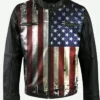 Vintage USA Flag Biker Jacket