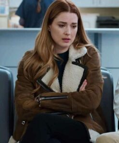 Virgin River Melinda Monroe Leather Brown Shearling Jacket