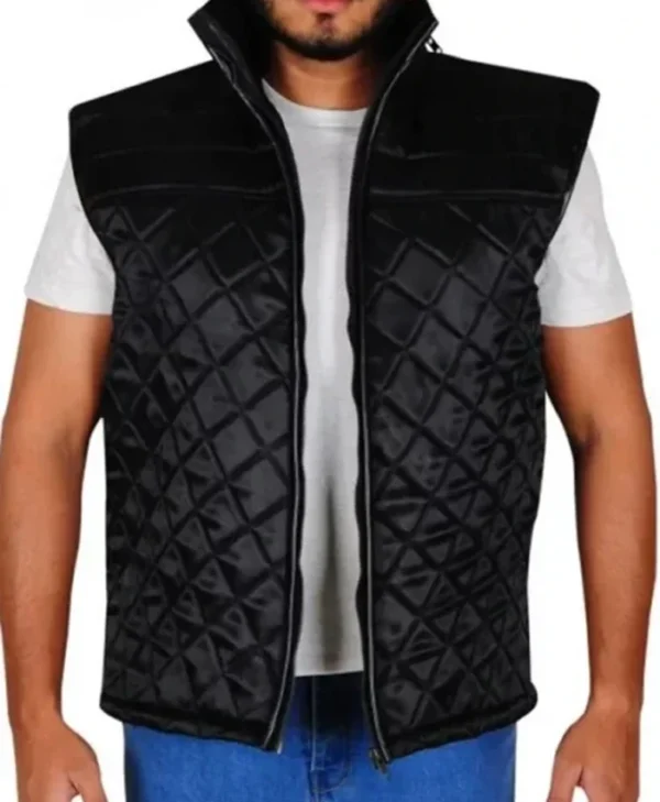 WWE Superstar Pro Wrestler John Cena Quilted Black Vest
