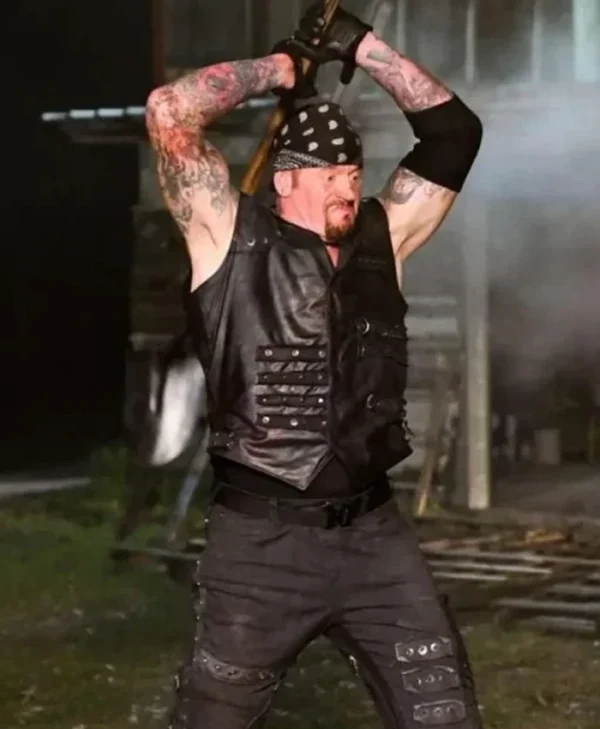 WWE Wrestlemania 36 Undertaker Real Leather Vest