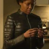 Watchmen Angela Abar Black Stripes Leather Jacket