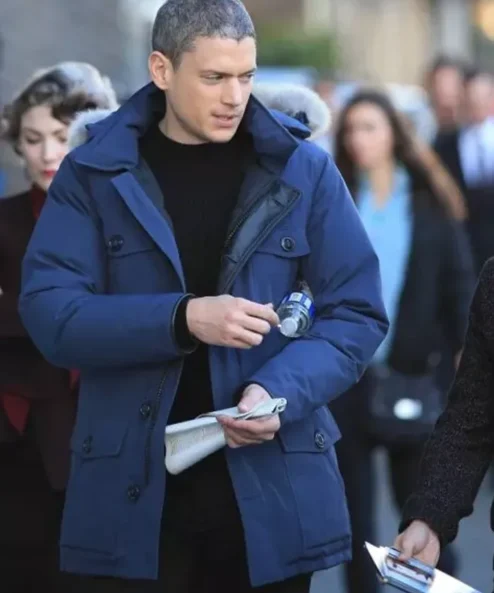 Wentworth Miller DCs Legends Of Tomorrow Navy Blue Hooded Jacket