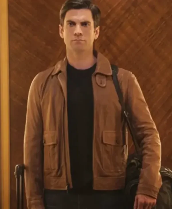 Wes Bentley American Horror Story Brown Leather Jacket