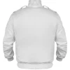 Franklin Saint Snowfall White Bomber Jacket with premium satin finish and rib-knit details