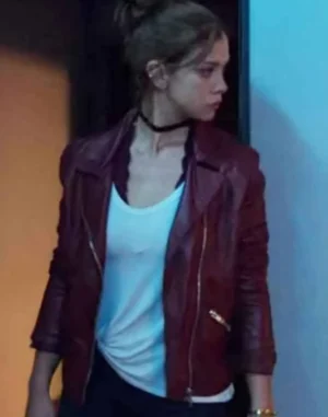 Who Killed Elisa Lazcano Maroon Biker Jacket