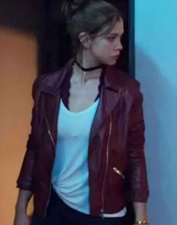 Who Killed Elisa Lazcano Maroon Biker Jacket