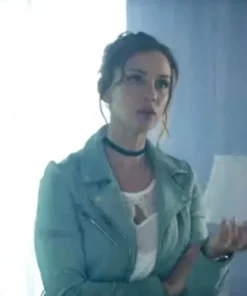 Who Killed Sara Carolina Miranda Green Leather Biker Jacket