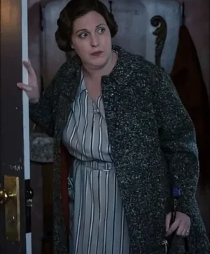Why Women Kill Allison Tolman Black Dotted Wool Coat