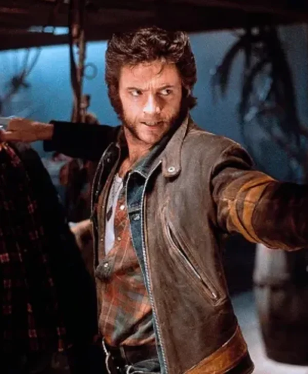 Wolverine Hugh Jackman Brown Leather Trucker Jacket