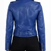 Women Blue Brando Biker Jacket For Sale