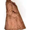 Women Brown Swakara Lamb Fur Trench Coat With Mink Fur