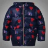 Women Heart Rollerblade Print Puffer Jacket