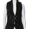 Women Persian Lamb Shawl Lapel Collar Fur Waistcoat