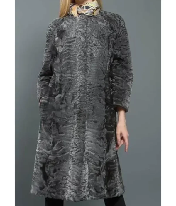 Women-Real-Persian-Lamb-Fur-Grey-Trench-Coat