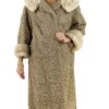 Women’s Asterkhan Lamb Fur Cream Mink Fur Collar Coat