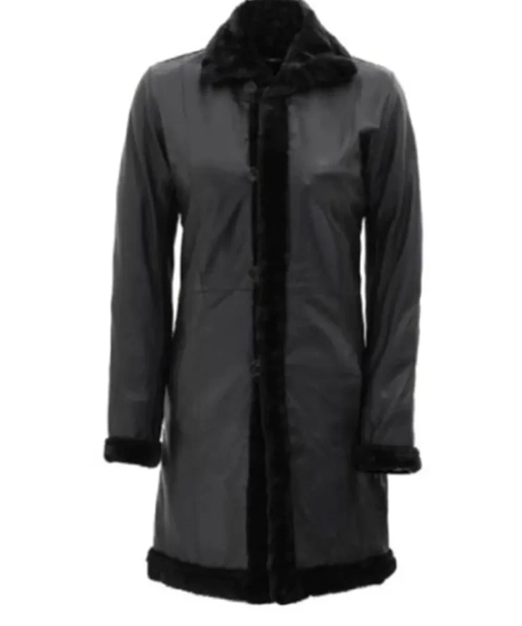 Womens-Black-Leather-Long-Shearling-Coat