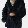 Womens Broadtail Persian Lamb Fur Black Coat