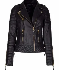 Womens Slim Fit Biker Style Jacket