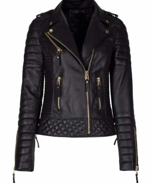 Womens Slim Fit Biker Style Jacket