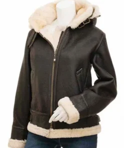 Womens Soft Shearling Classic Brown Jacket